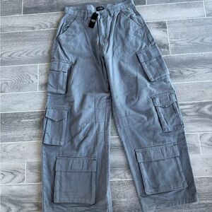 Boohoo Mens Gray Cargo Pants